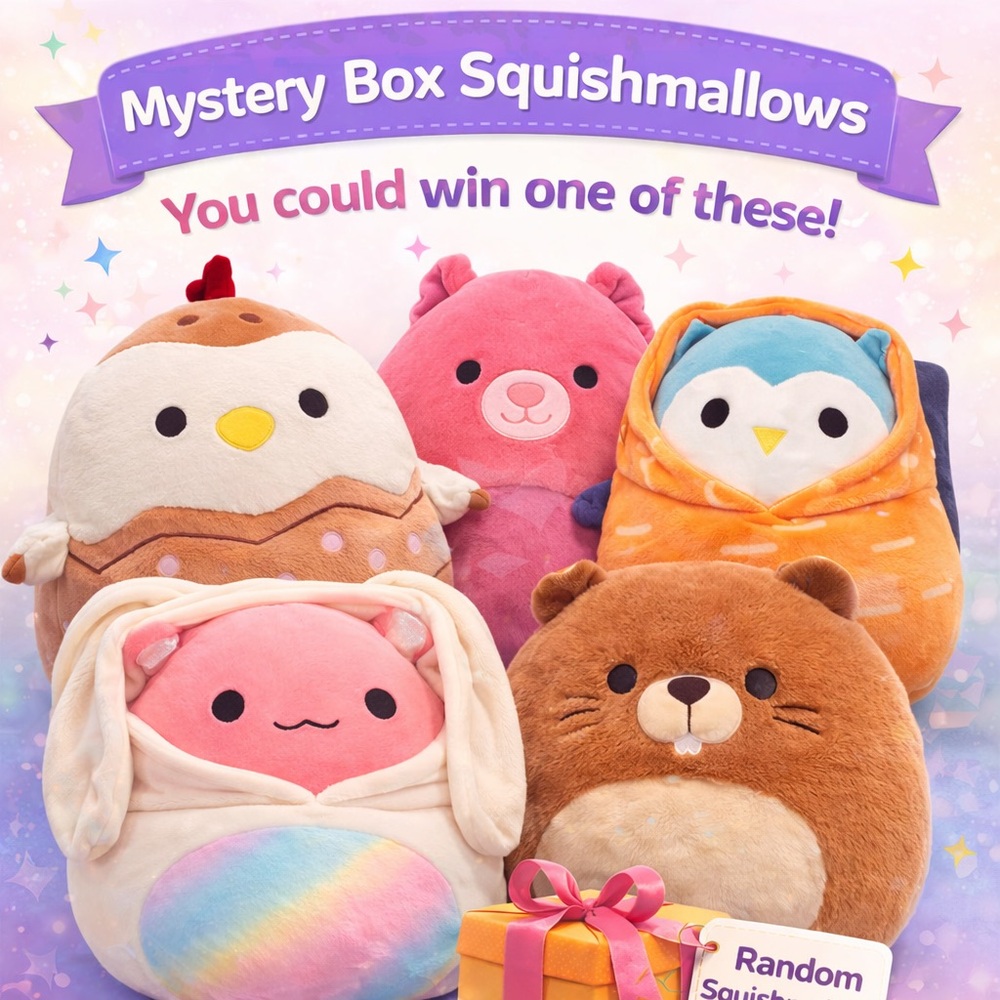 Squishmallows Plush Toy Set - Pink, Orange, Brown, White